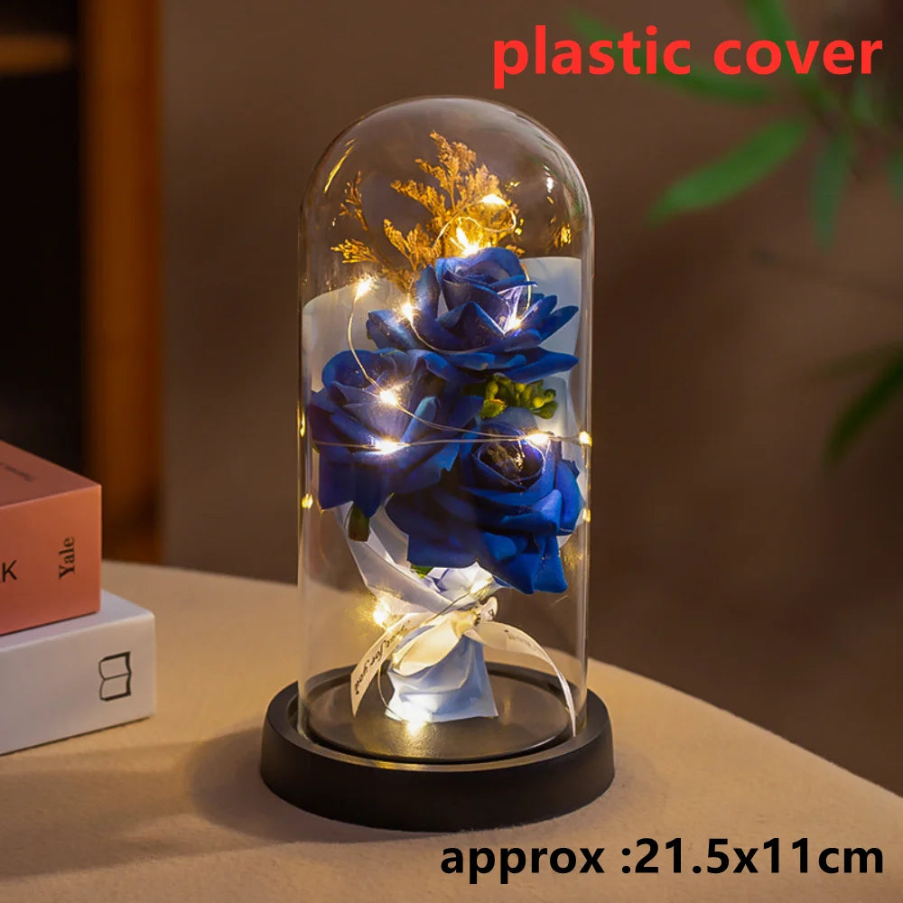 Rose LED Galaxy (1 Pièce) – Fleur Artificielle Élégante, Déco Mariage & Cadeau Saint-Valentin / Fête des Mères