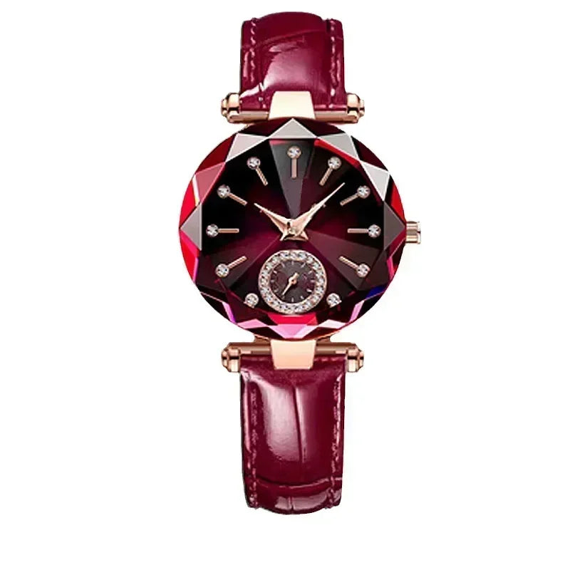 Montre Femme Luxe Élégance – Acier Inoxydable & Quartz, Style Diamant, Étanche