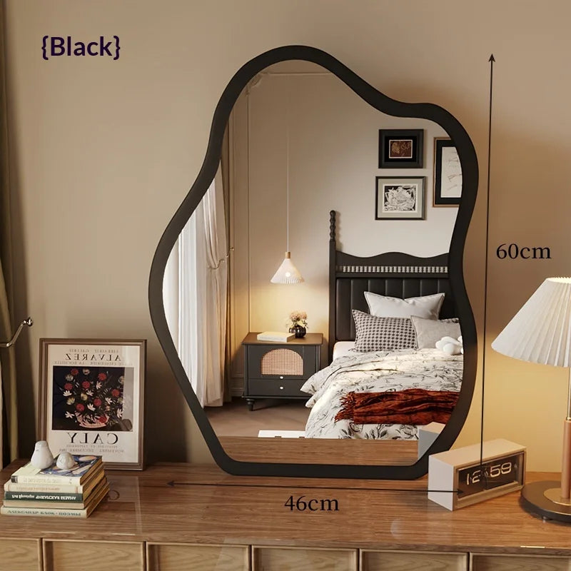 Miroir sur Pied Vintage – Grand Miroir Full Length avec Cadre Doré et Accent Nuage pour Chambre et Salon