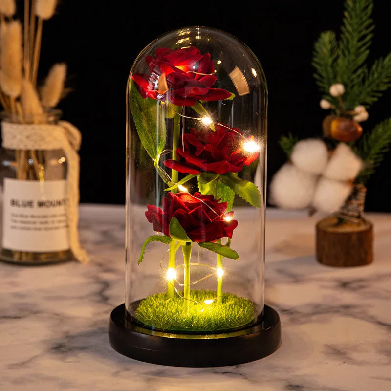 Rose LED Galaxy (1 Pièce) – Fleur Artificielle Élégante, Déco Mariage & Cadeau Saint-Valentin / Fête des Mères