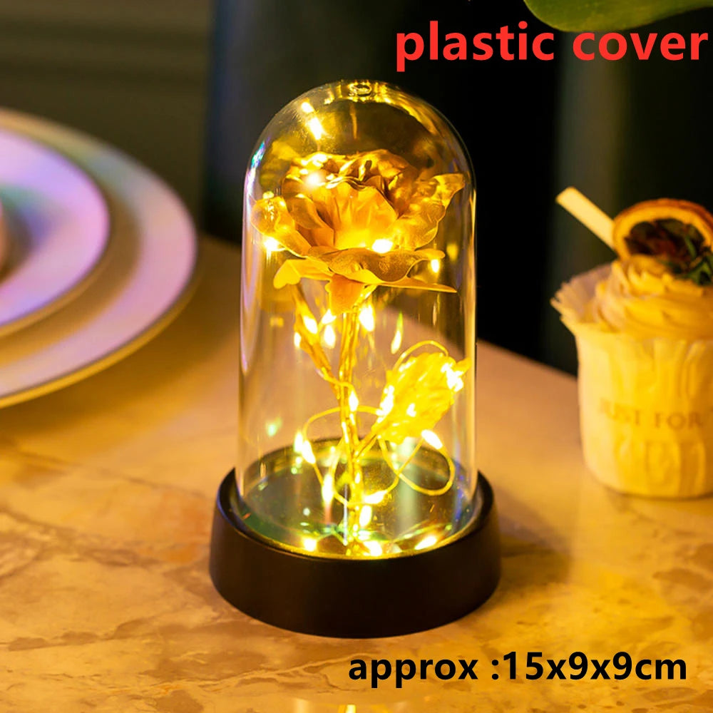 Rose LED Galaxy (1 Pièce) – Fleur Artificielle Élégante, Déco Mariage & Cadeau Saint-Valentin / Fête des Mères