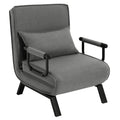 Fauteuil-Lit 3-en-1 Pliable en Lin – Dossier Réglable & Coussin Amovible, Lit d’Appoint Idéal Studio & Dortoir