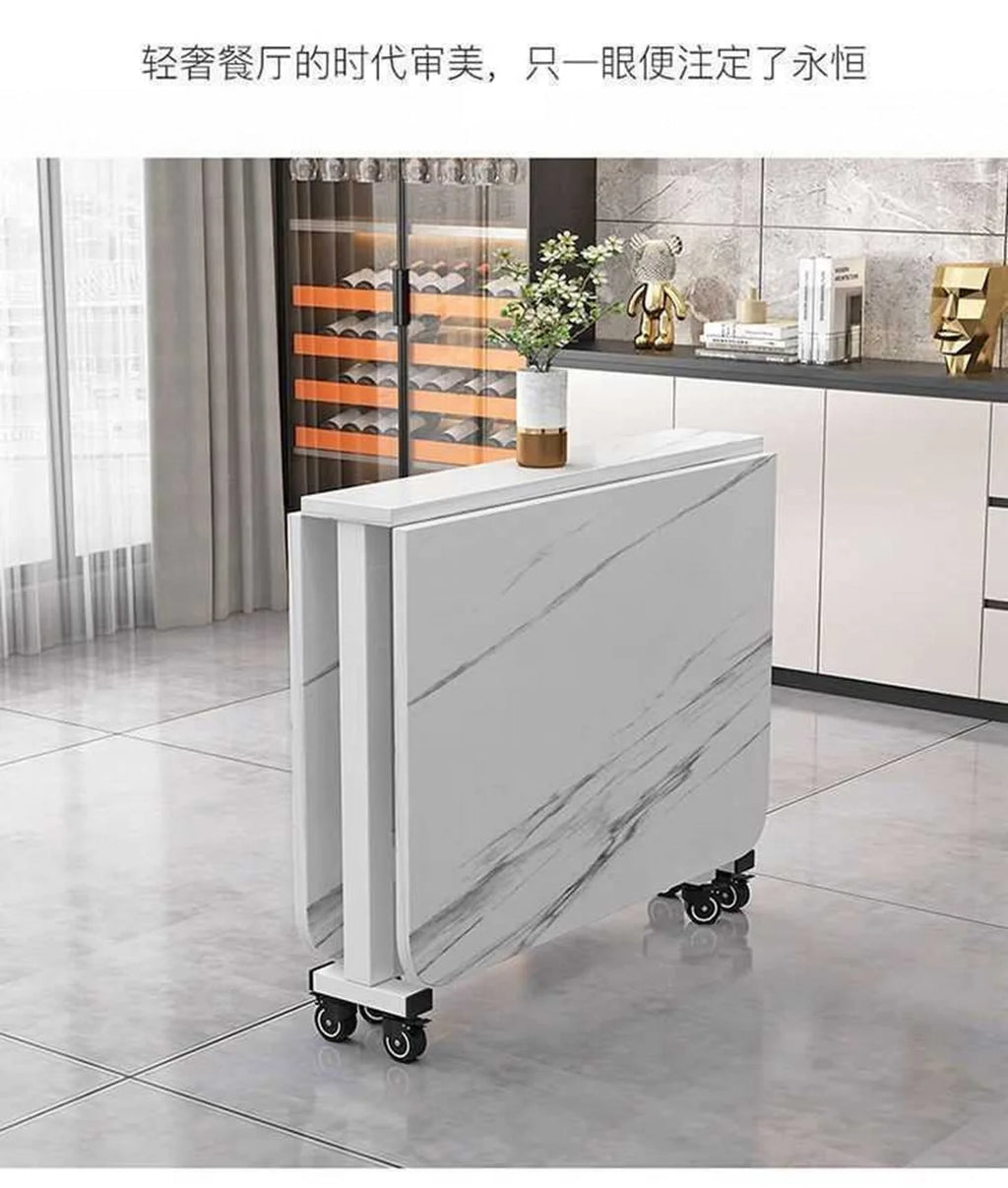 Table à Manger Pliable Multifonction – Modèle Rectangulaire Mobile, Idéale Petits Espaces