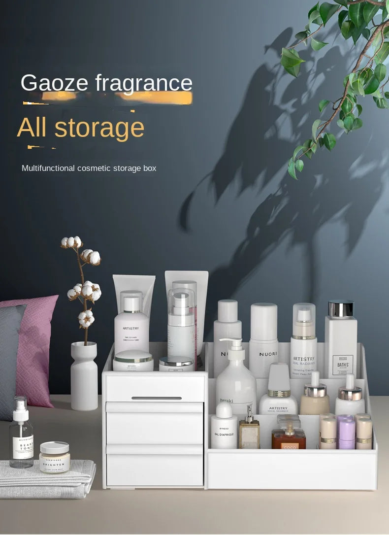 Organiseur Maquillage à Tiroirs – Boîte de Rangement Cosmétique Gain de Place pour Bureau & Coiffeuse