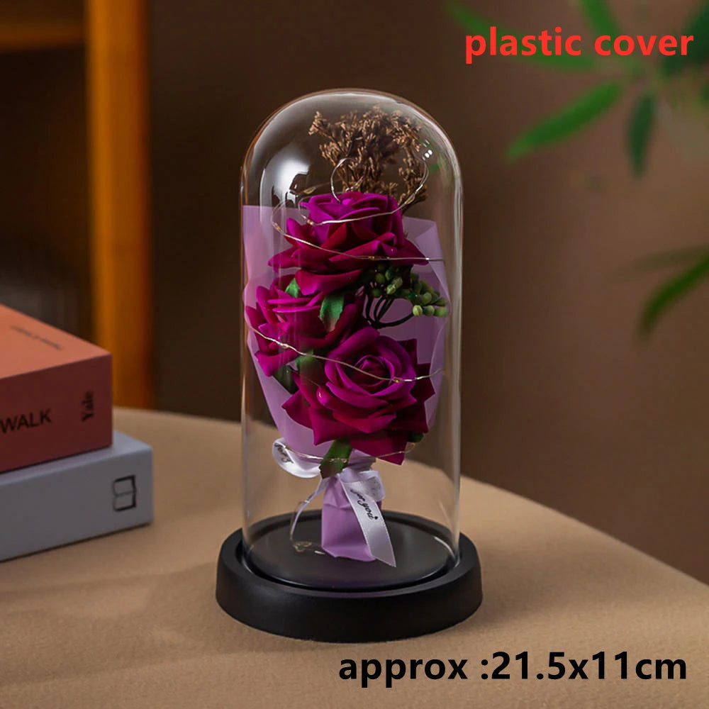 Rose LED Galaxy (1 Pièce) – Fleur Artificielle Élégante, Déco Mariage & Cadeau Saint-Valentin / Fête des Mères