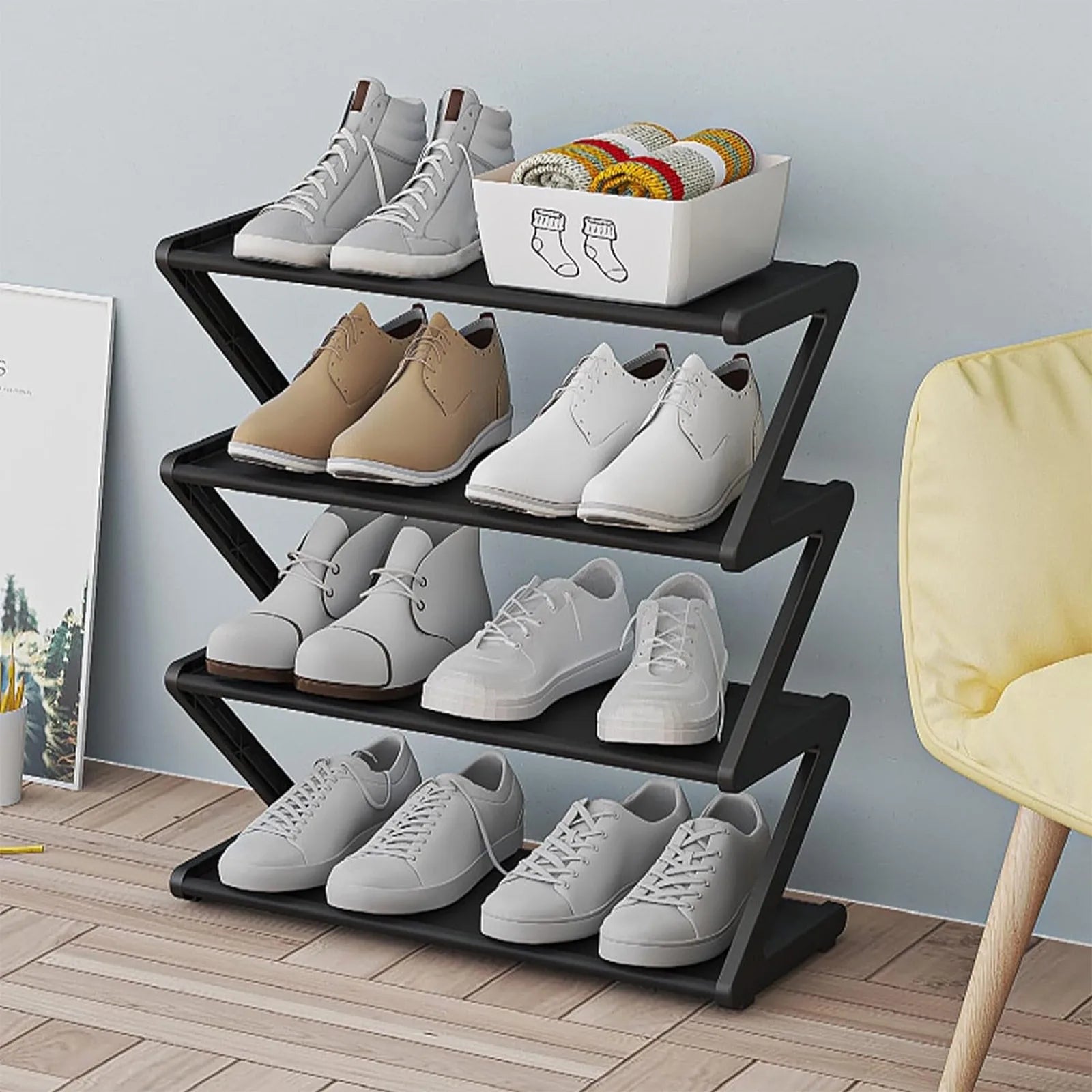Meuble à Chaussures 7 Niveaux avec Housse Anti-Poussière – Rangement Multi-Couches Gain de Place