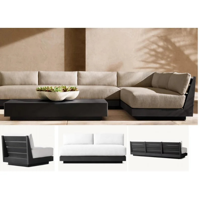 Salon de Jardin Haut de Gamme en Métal – Ensemble Canapé Outdoor Luxe pour Terrasse & Villa