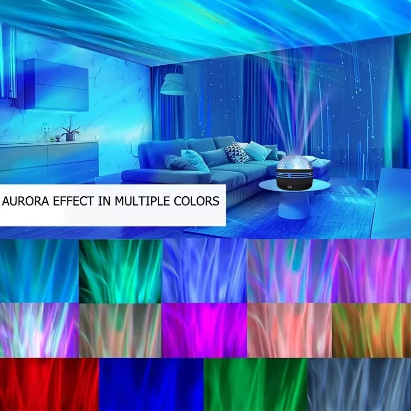Projecteur Galaxy 7 Couleurs – Effet Océan & Étoiles, Veilleuse Décorative pour Chambre