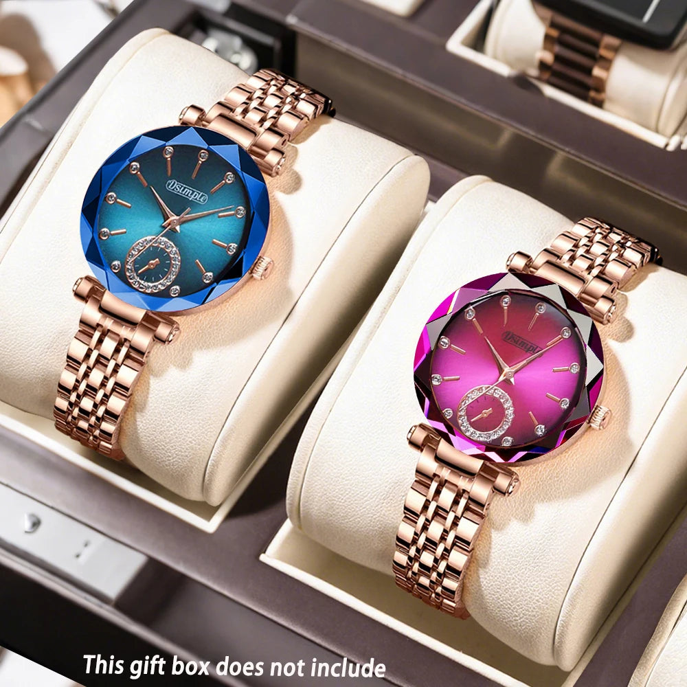 Coffret Montre Femme Élégance Luxe (2 Pièces) – Montre Quartz Chic & Accessoires Mode Soirée