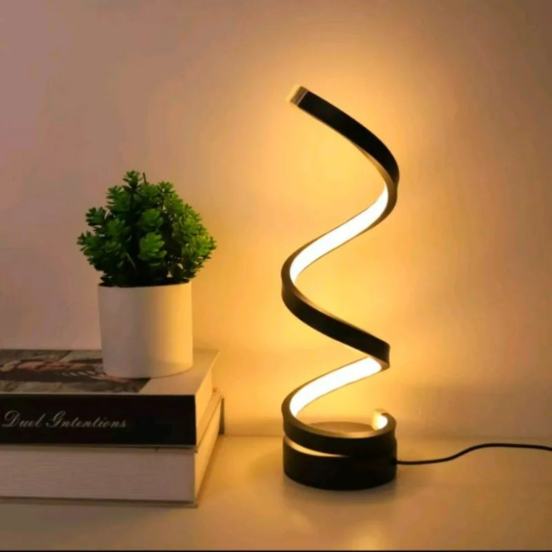 Lampe LED Spiralée Réglable – Lampe de Table 3 Couleurs & Intensité Variable