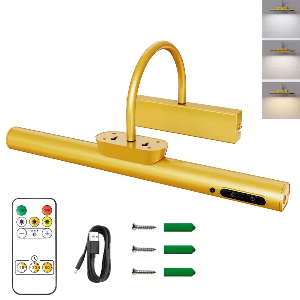 Applique Murale LED Rechargeable 4000 mAh – Éclairage Moderne à Intensité Réglable avec Télécommande (3 Couleurs)