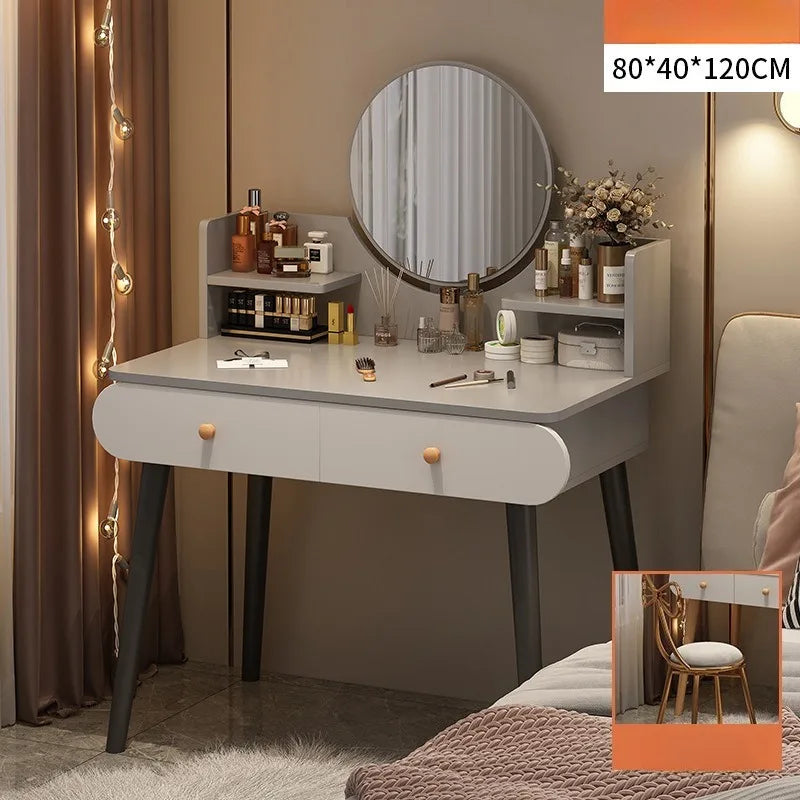 طاولة تزيين عصرية وبسيطة – طاولة مكياج صغيرة لغرفة النوم أو الاستوديو
