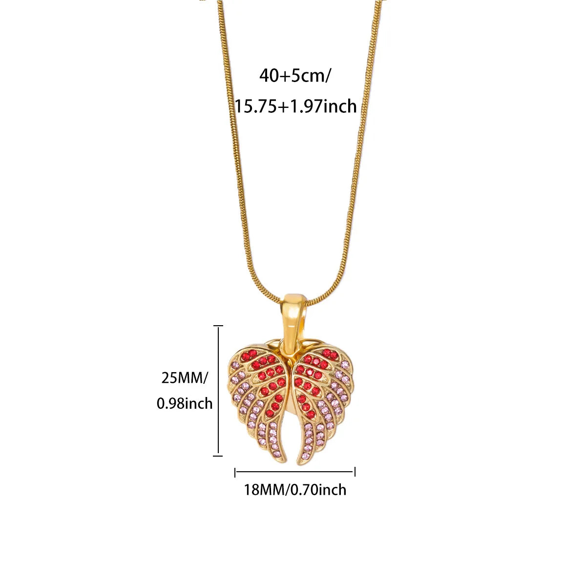 Collier Ailes d’Ange Luxe en Acier Inoxydable – Pendentif Cœur Ouvrable Serti de Zircon, Finition Dorée 18K