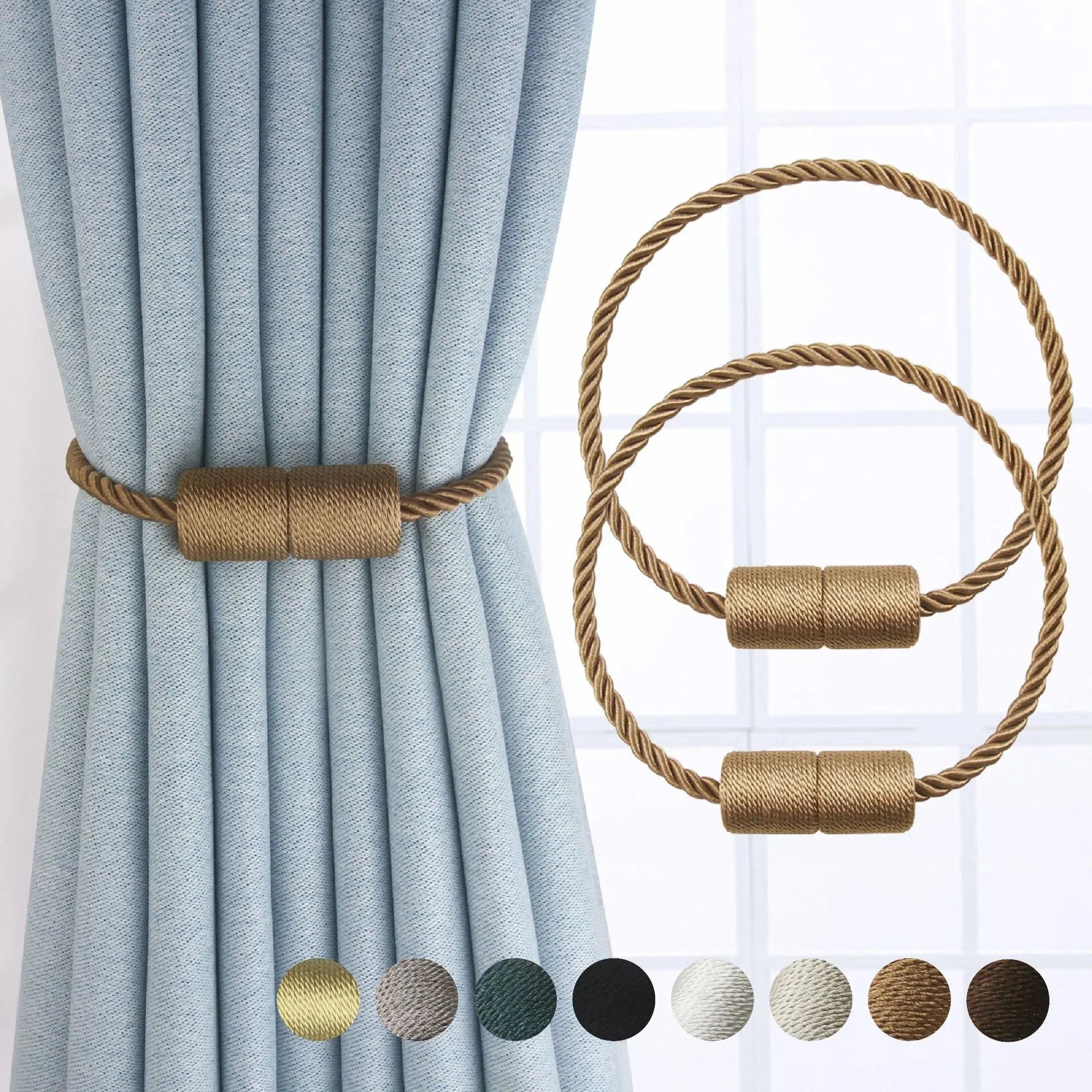 Elegant Magnetic Curtain Tieback – Modern, Drill-Free Installation
