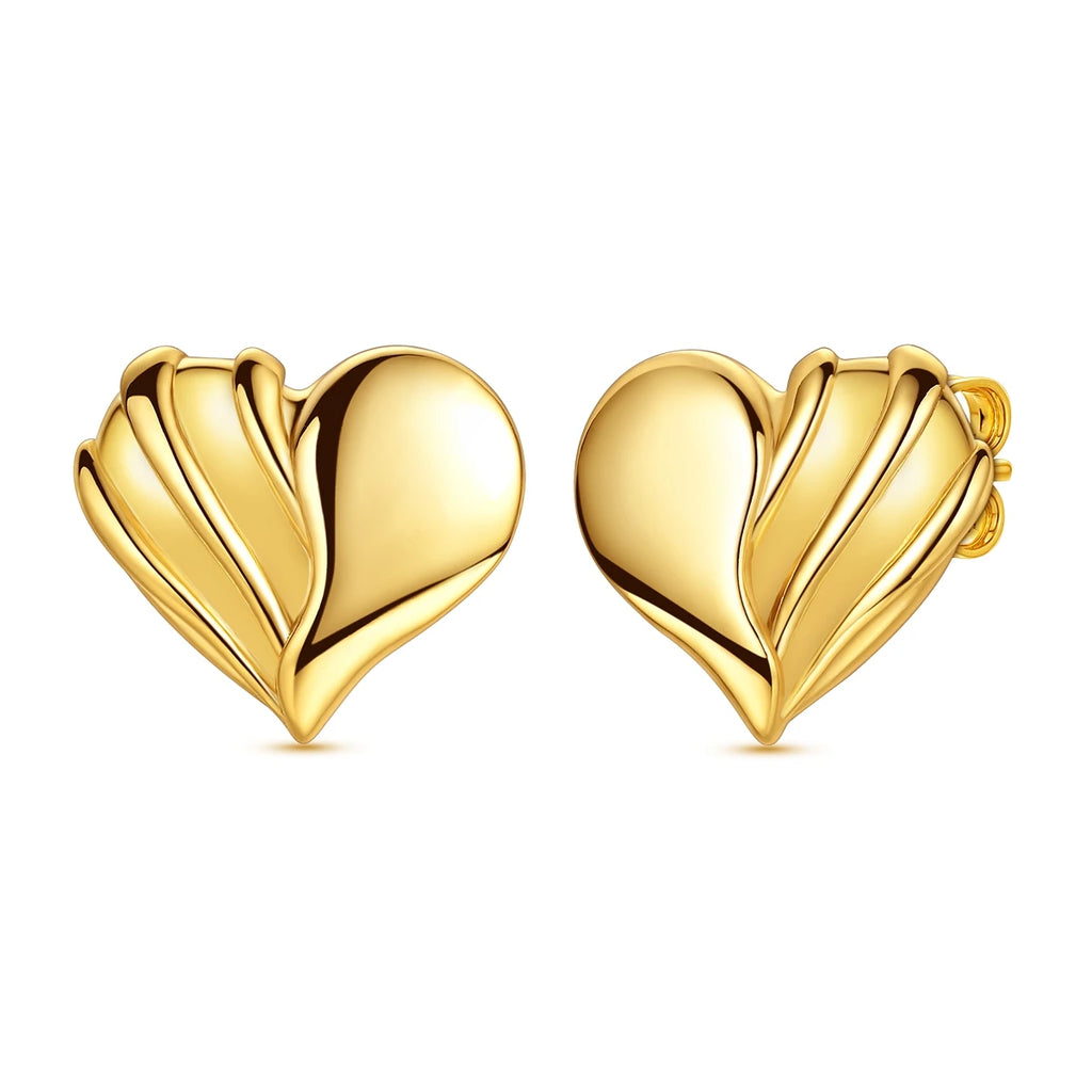 Gold-Plated 925 Sterling Silver Circle Earrings – Sun, Moon and Heart Designs for Women