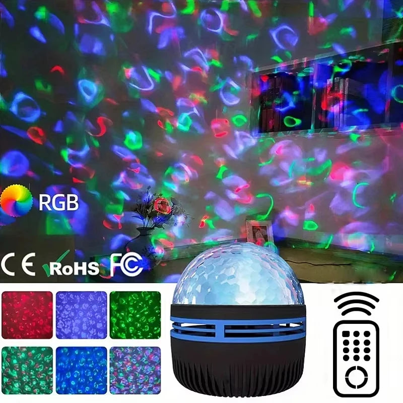 Projecteur Galaxy 7 Couleurs – Effet Océan & Étoiles, Veilleuse Décorative pour Chambre