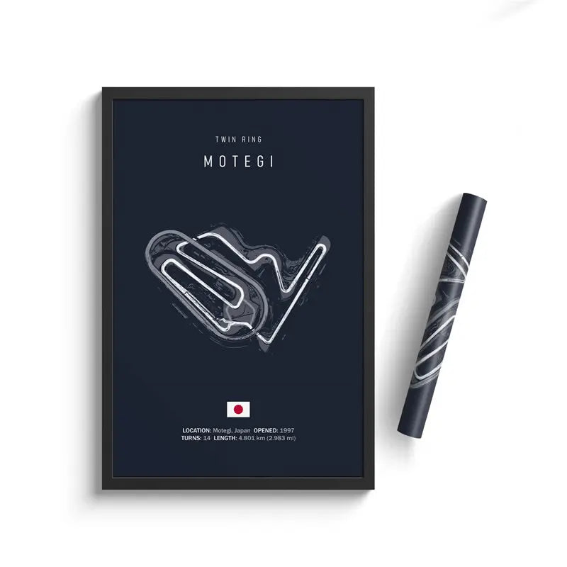 Formula 1 Motorsport Wall Poster – Illustration of the Imola and Monaco Circuits, Nordic Style, Interior Decoration