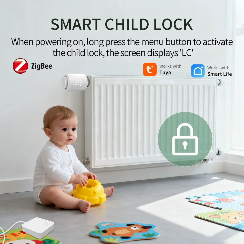 Thermostat Radiateur Intelligent ZigBee 3.0 – Tête Thermostatique Connectée Tuya