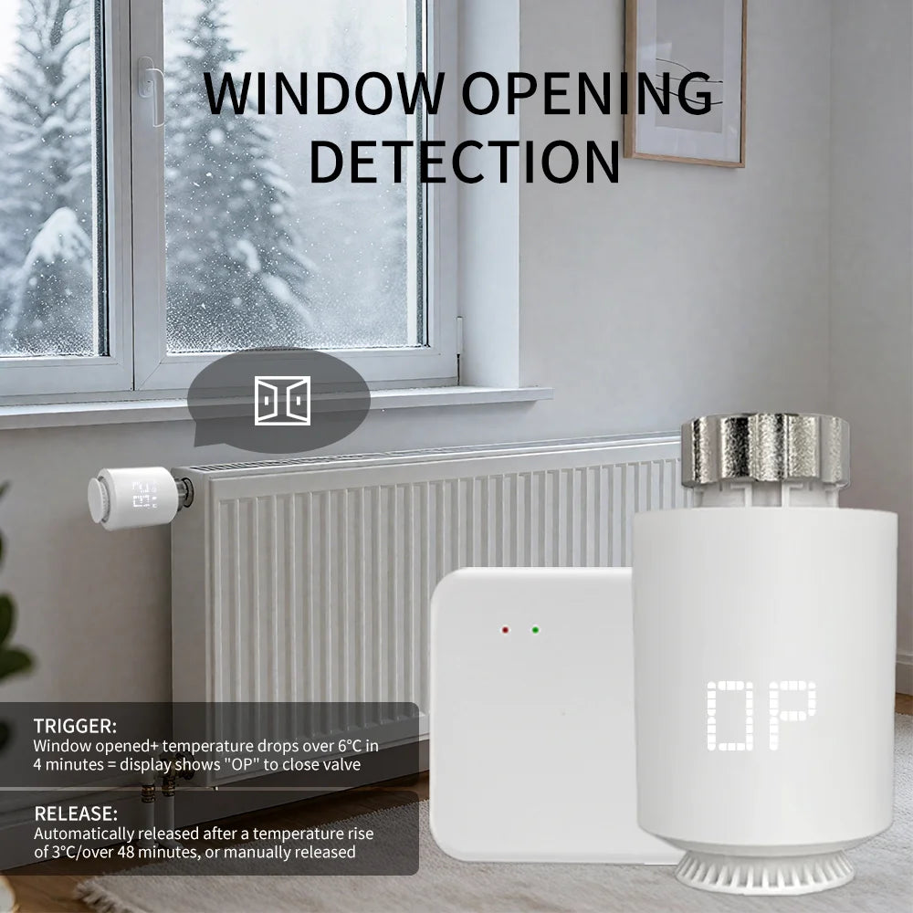 Thermostat Radiateur Intelligent ZigBee 3.0 – Tête Thermostatique Connectée Tuya