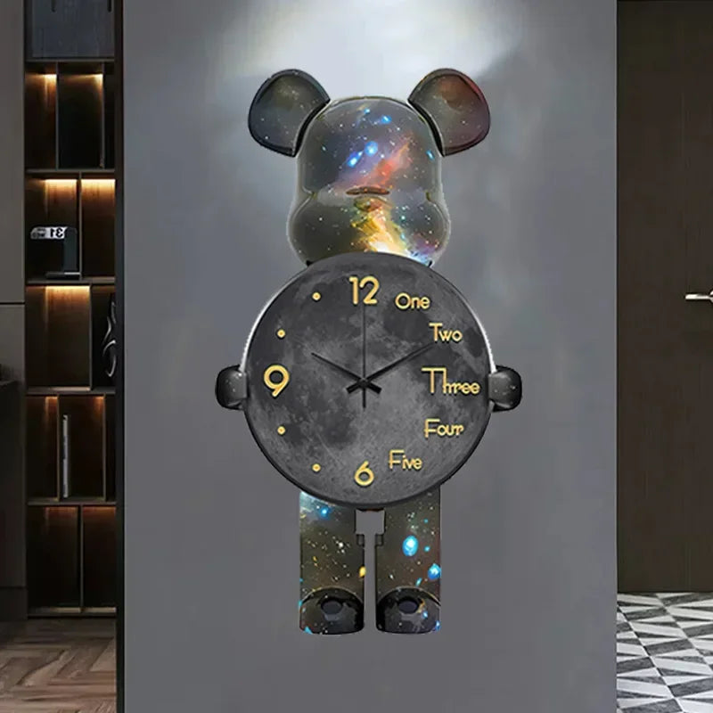 Giant “Bear” Wall Clock – Creative and Aesthetic Design for Living Room and Dining Room