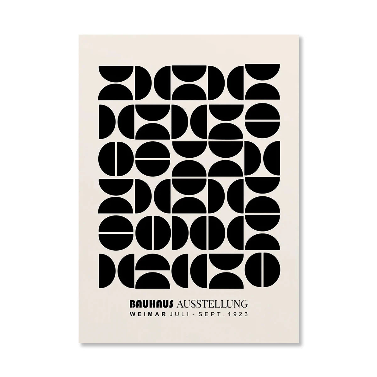 Abstract Geometric Bauhaus Style Wall Art – Modern Orange Illustration with Sun and Bicycle, Interior Decoration