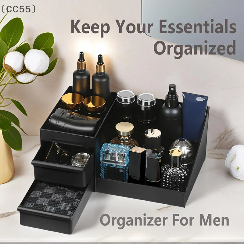 Organisateur de Parfums pour Homme – Support et Tiroirs pour Coiffeuse ou Salle de Bain