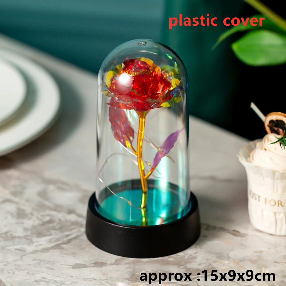 Rose LED Galaxy (1 Pièce) – Fleur Artificielle Élégante, Déco Mariage & Cadeau Saint-Valentin / Fête des Mères