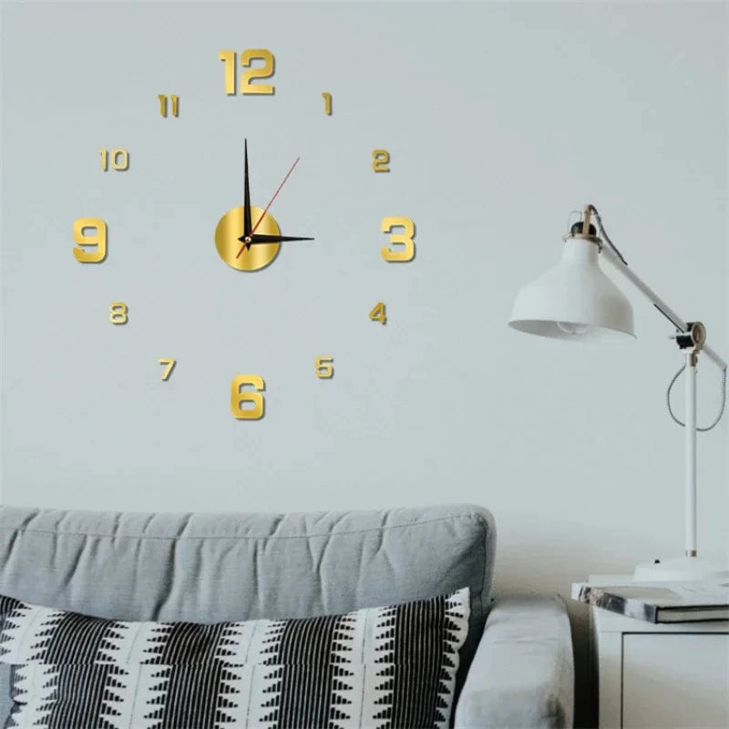 Horloge Murale DIY Lumineuse 3D – Mouvement Quartz Silencieux, Design Moderne