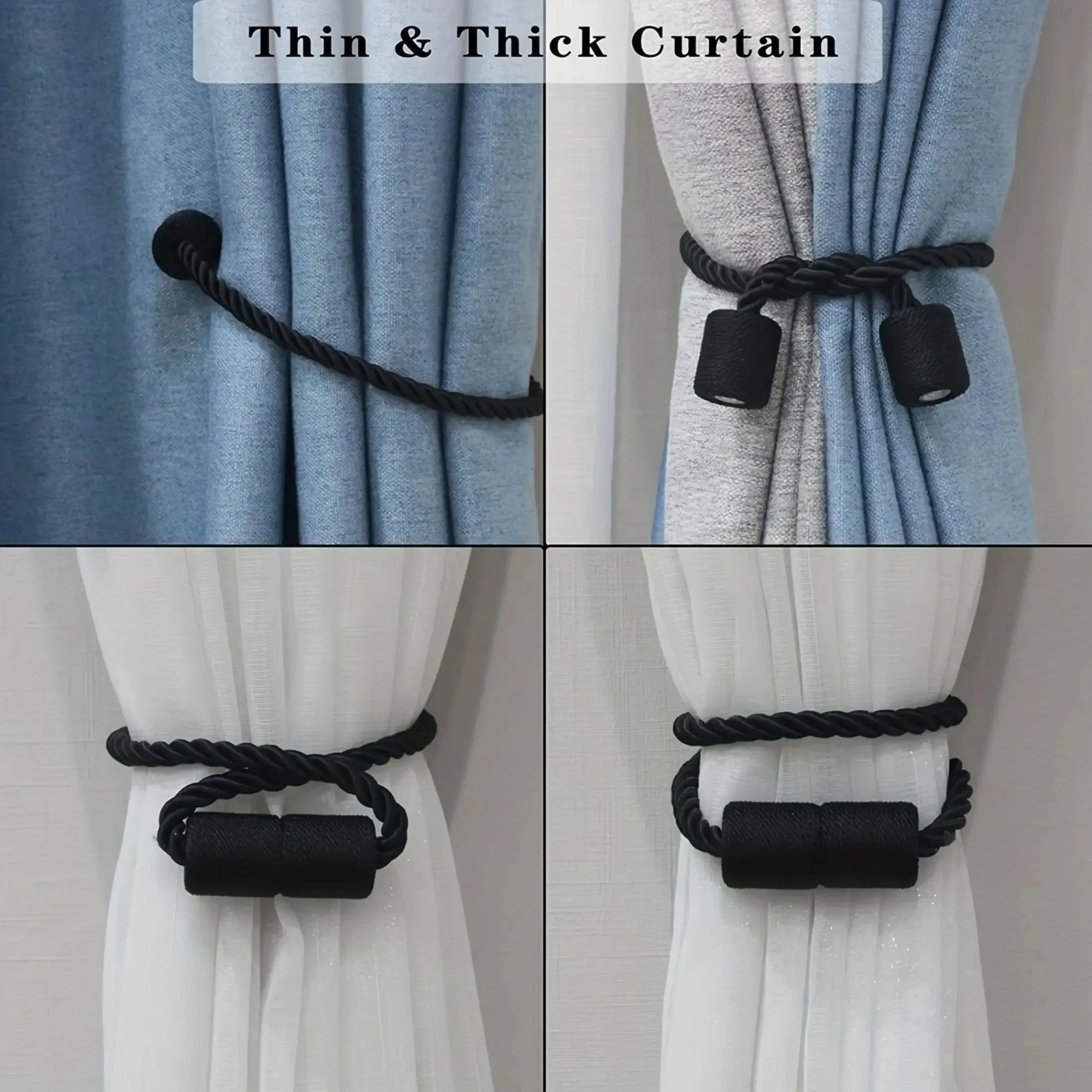 Elegant Magnetic Curtain Tieback – Modern, Drill-Free Installation