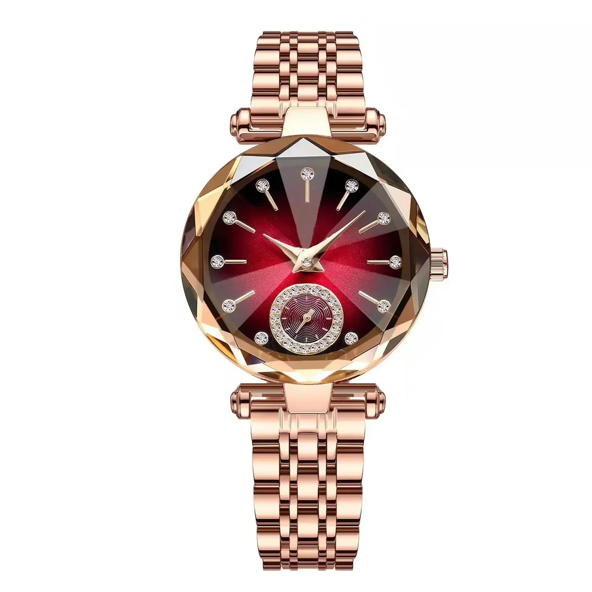 Montre Femme Luxe Élégance – Acier Inoxydable & Quartz, Style Diamant, Étanche