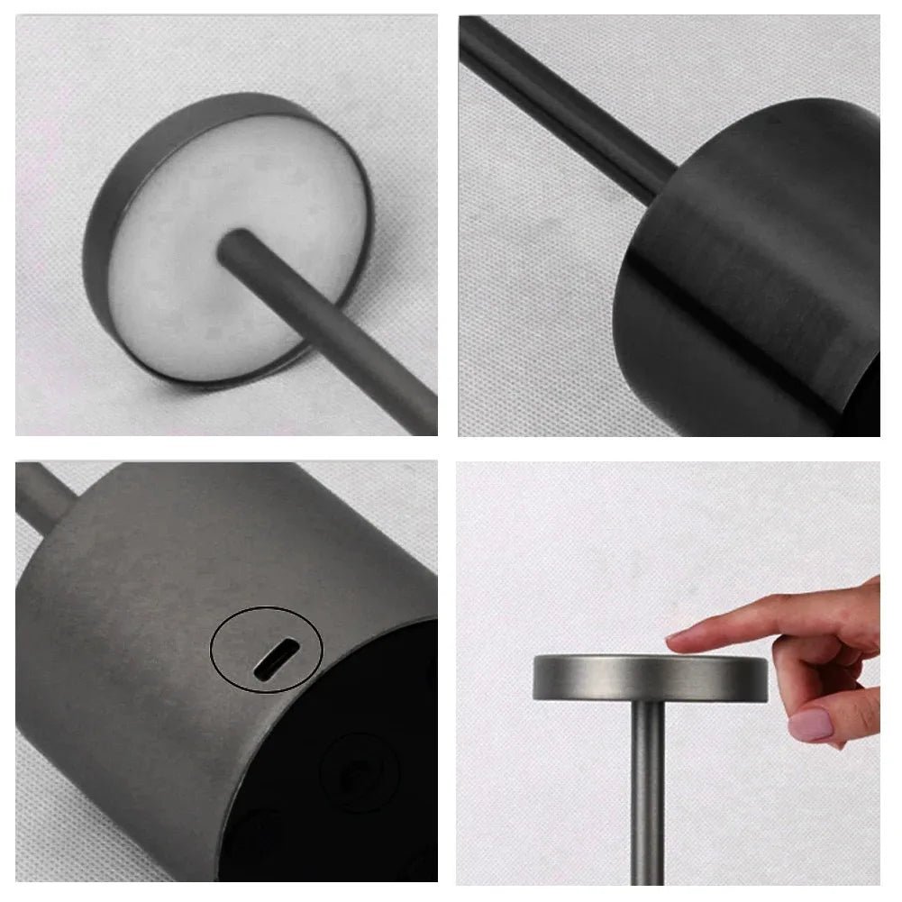 Lampe de Bureau LED à Capteur Tactile – Rechargeable, 3 Couleurs, Intensité Ajustable, Lumière d’Ambiance pour Chambre et Bureau