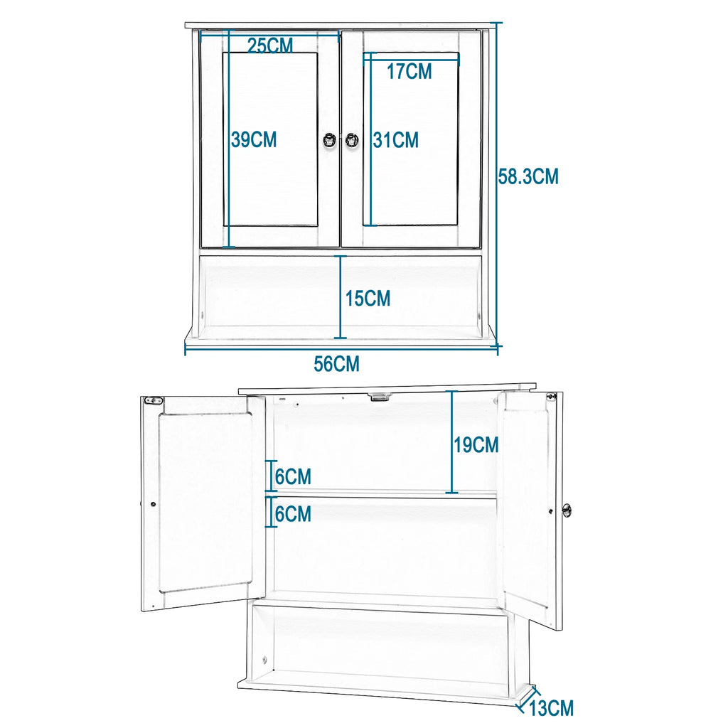 Armoire Murale de Salle de Bain avec Miroir – Design Compact Premium & Rangement Intelligent