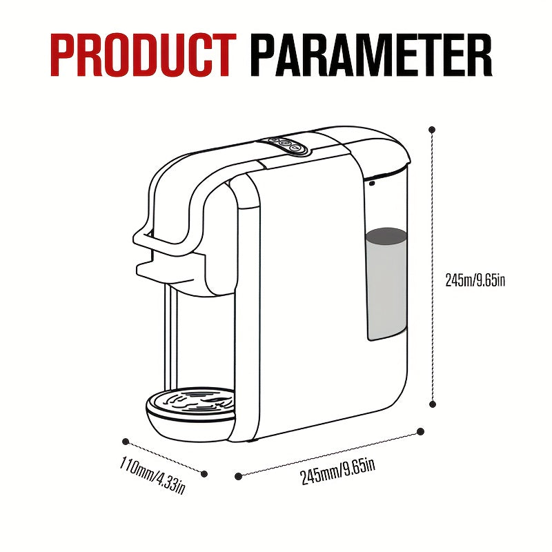 Machine à café capsules HiBREW 4-en-1 – Pompe haute pression – 220–240 V