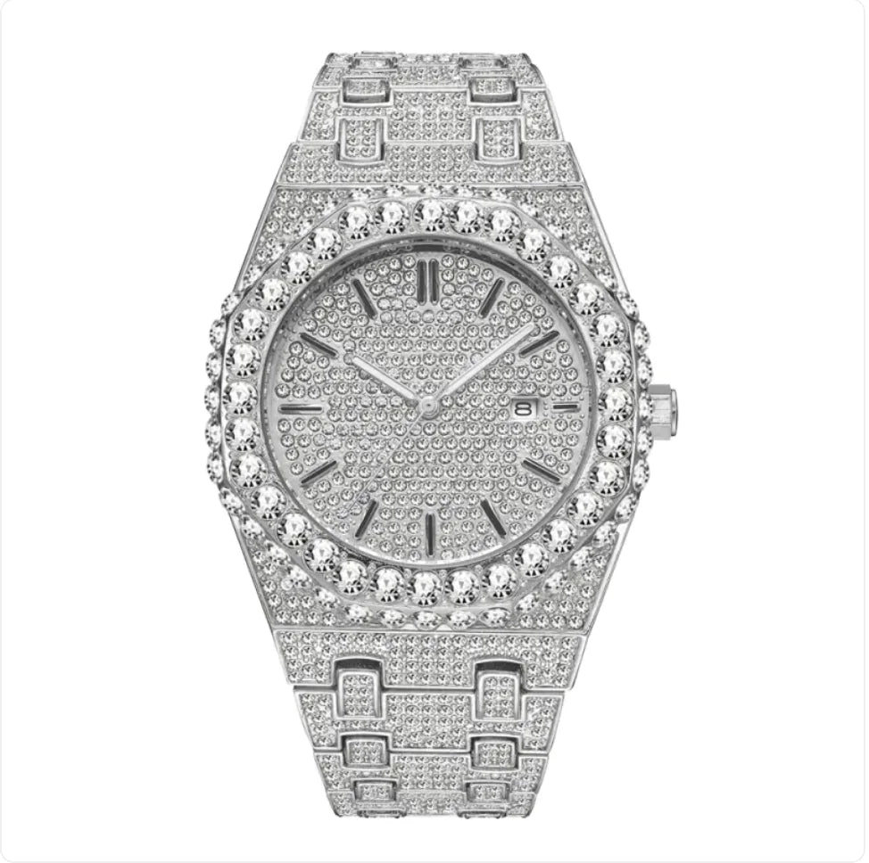 Montre Homme de Luxe Quartz – Design Octogonal, Étanche & Élégante