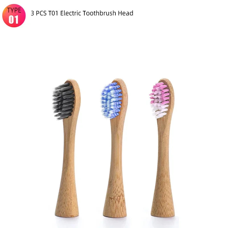 Brosse à dents électrique en bambou – Écologique et rechargeable avec 3 têtes souples