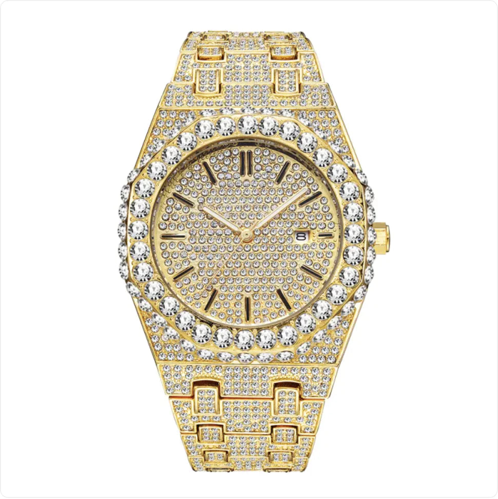 Montre Homme de Luxe Quartz – Design Octogonal, Étanche & Élégante