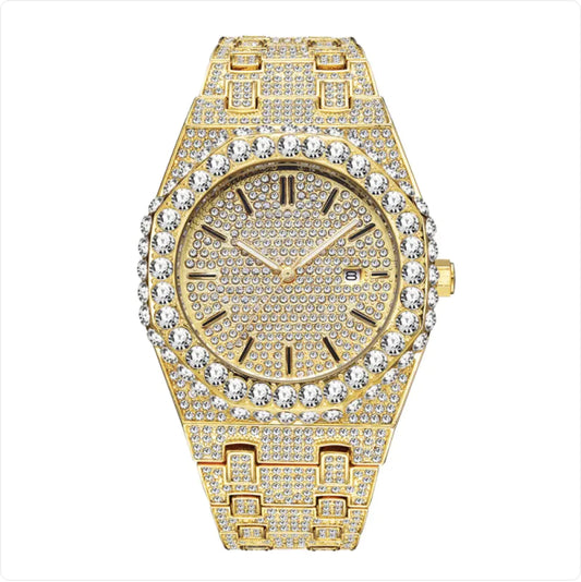 Montre Homme de Luxe Quartz – Design Octogonal, Étanche & Élégante
